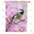 Chickadee In Apple Tree Blossoms Double Sided House Flag
