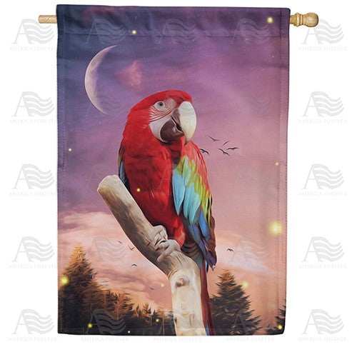 Moonlight Macaw Double Sided House Flag