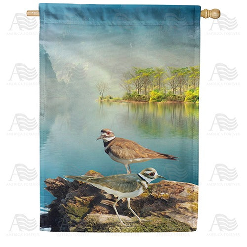 Killdeers By Water Double Sided House Flag
