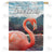 Flamingos On Mountain Lake Double Sided House Flag