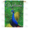 Proud Peacock Welcome Double Sided House Flag