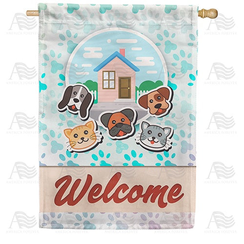 Pet Loving Home Double Sided House Flag