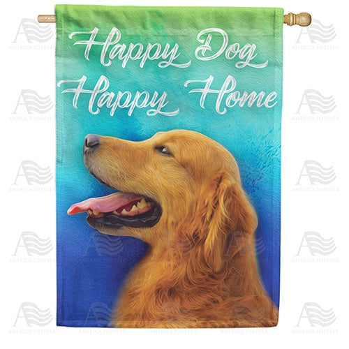 Happiness Is Having A Dog Double Sided House Flag