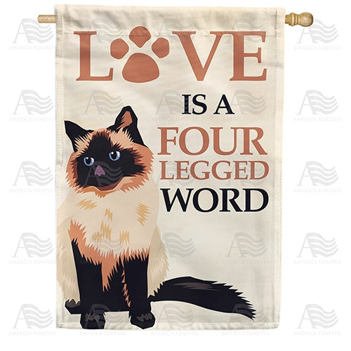 Love Is A Four Legged Word Double Sided House Flag