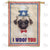 Uncle Sam Pug Double Sided House Flag