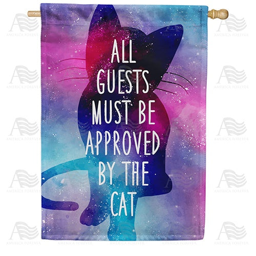 Cat Approval Required Double Sided House Flag