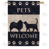 Pets Welcome Double Sided House Flag