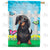 Dachshund Watercolor Double Sided House Flag