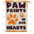 Paw Prints In Our Hearts Double Sided House Flag