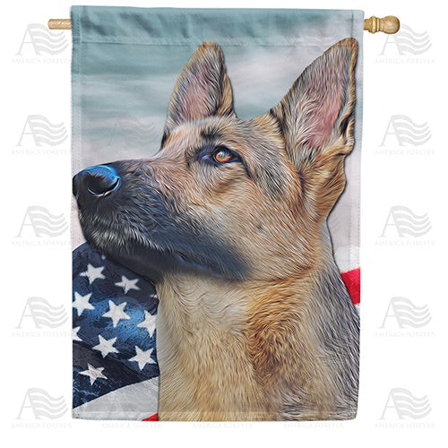 American Glory German Shepherd Double Sided House Flag