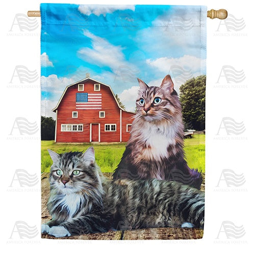 Farm Felines Double Sided House Flag