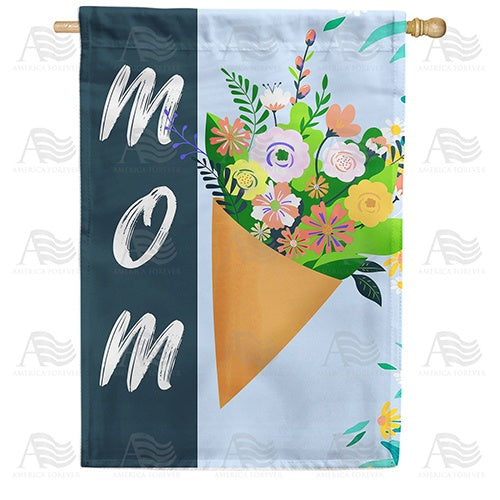 Bouquet For Mom Double Sided House Flag