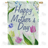 Tulips And Snowdrops For Mom Double Sided House Flag