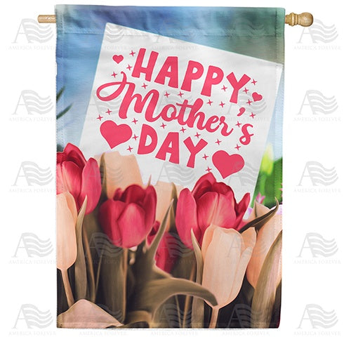 Tulips For Mother Double Sided House Flag