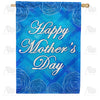 Mother's Day Blue Lattice Double Sided House Flag