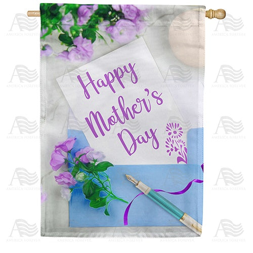 To Mom, Signed With Love Double Sided House Flag