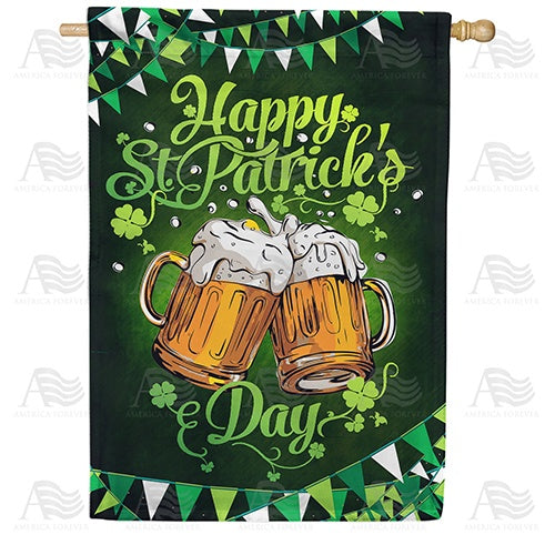 Cheers To St. Patrick Double Sided House Flag