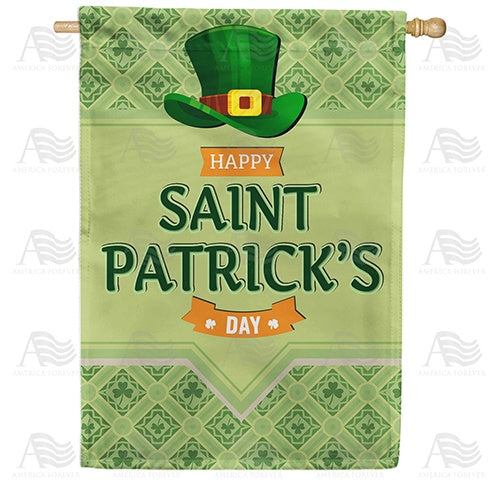 Happy Saint Patrick's Day Double Sided House Flag