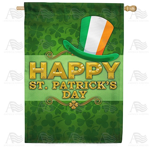 St. Pat's Irish Hat Double Sided House Flag