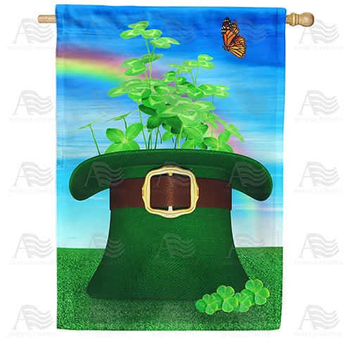 Hat Of Clover Double Sided House Flag