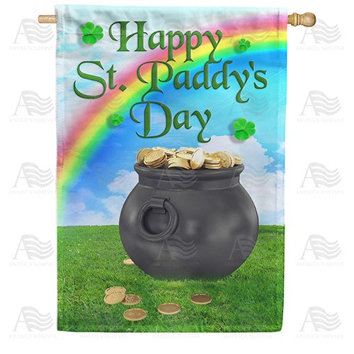 Happy St. Paddy's Day Double Sided House Flag