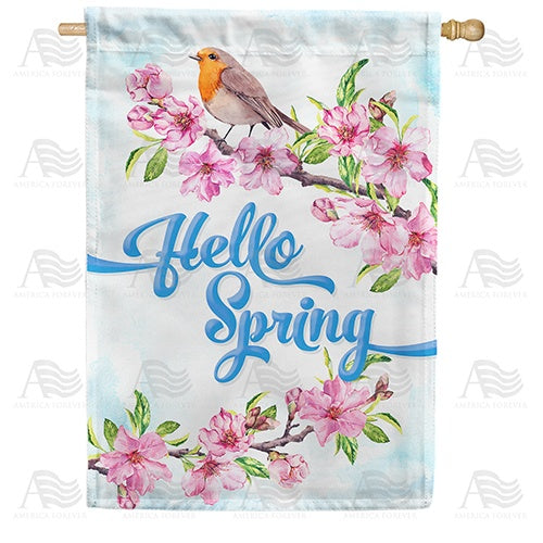 Hello Spring Tweet Double Sided House Flag