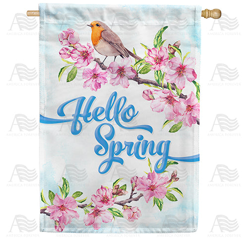 Hello Spring Tweet Double Sided House Flag