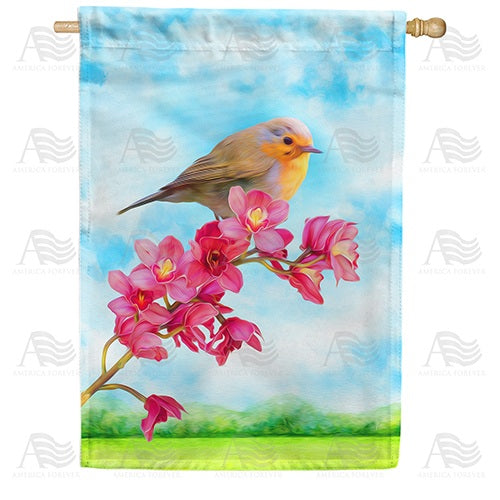 Spring Warbler Double Sided House Flag