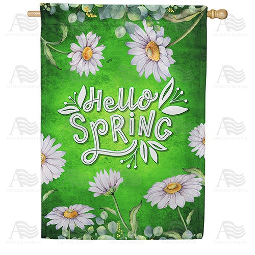 Hello Spring Daisies Double Sided House Flag