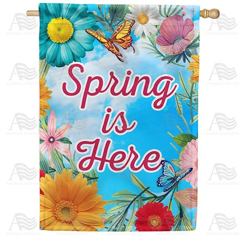 Spring Is Here Double Sided House Flag