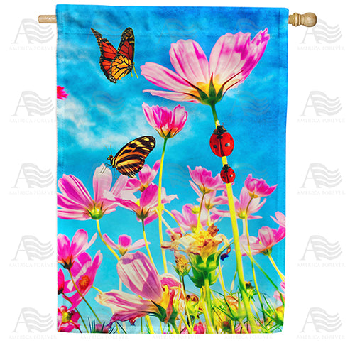 Spring Is Popping Up! Double Sided House Flag