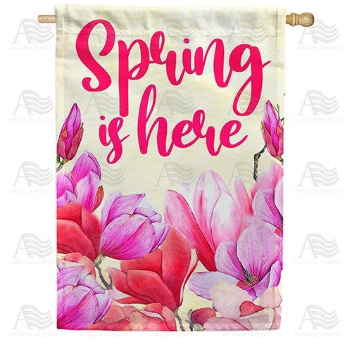 Spring Pink Blooms Double Sided House Flag