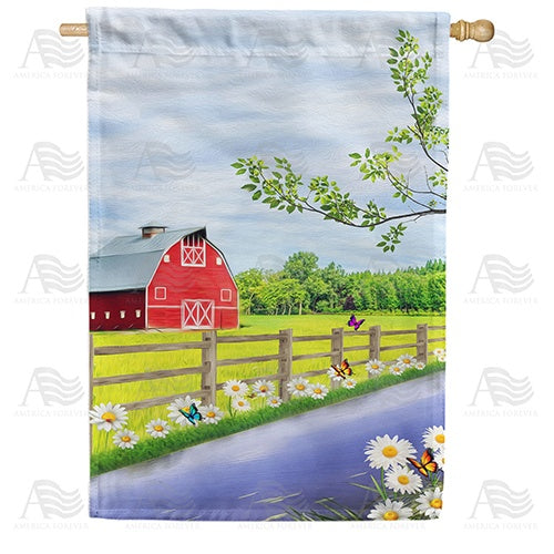 Spring In The Country Double Sided House Flag