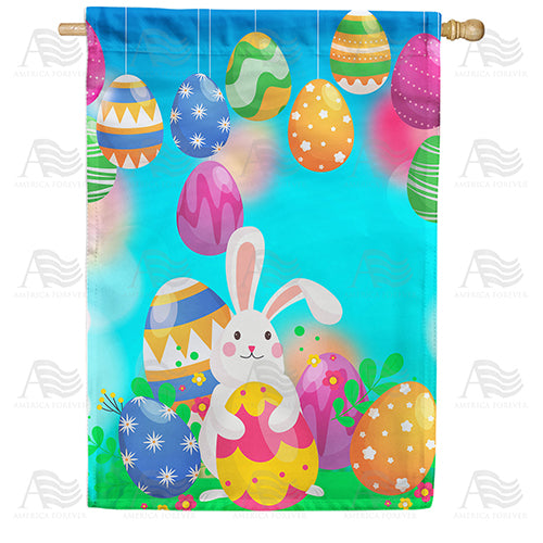 Decorating Easter Eggs Double Sided House Flag