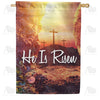 He is Risen Crosses Double Sided House Flag