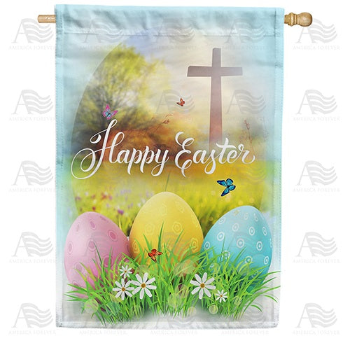 Happy Easter Morning Double Sided House Flag