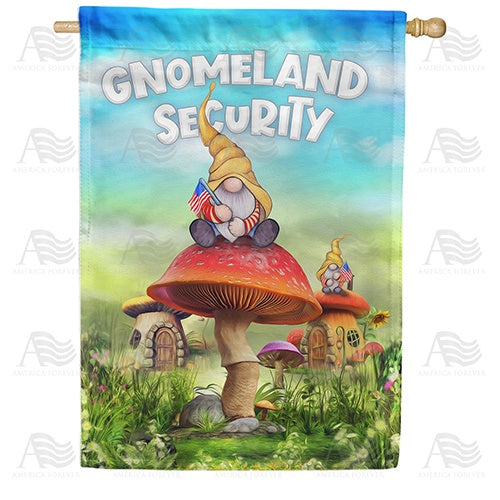 Gnomeland Security Double Sided House Flag