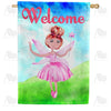 Pink Fairy Welcome Double Sided House Flag