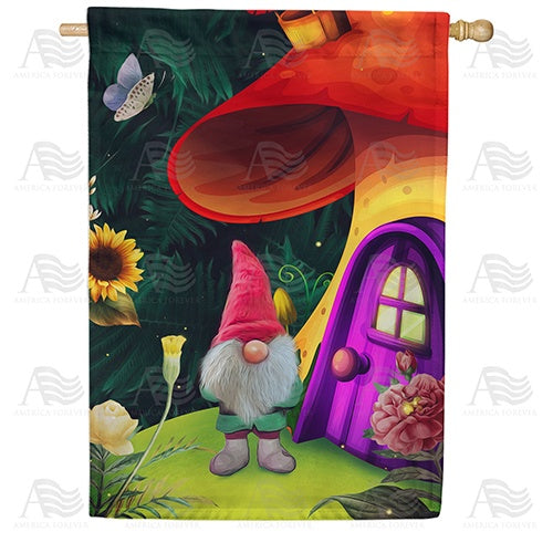 Hidden Gnome Home Double Sided House Flag