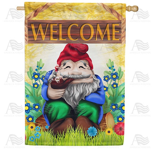 Bubbles The Gnome Double Sided House Flag