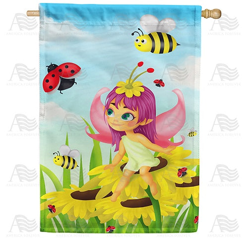 Summertime Fairy Double Sided House Flag