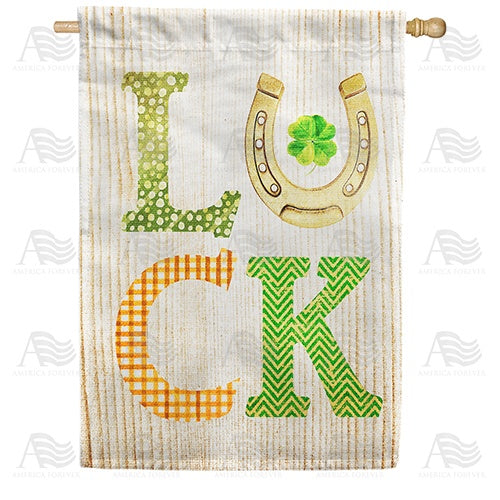 Lucky St. Patrick's Day Horseshoe Double Sided House Flag
