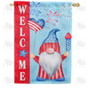 Gnome Celebrates America Double Sided House Flag