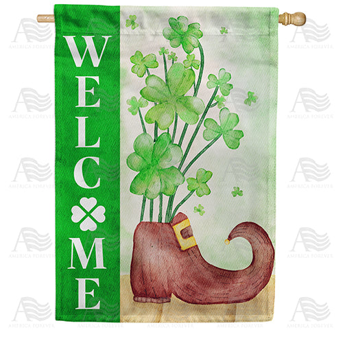Lucky Shoe Welcome Double Sided House Flag