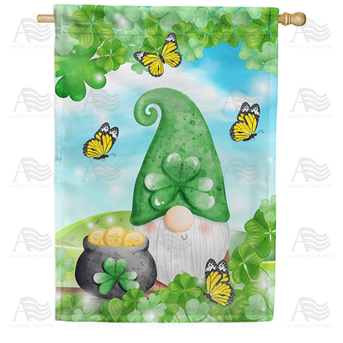 St. Patty Gnome Double Sided House Flag