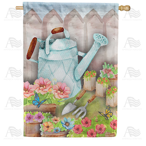 Spring Time Planting Double Sided House Flag