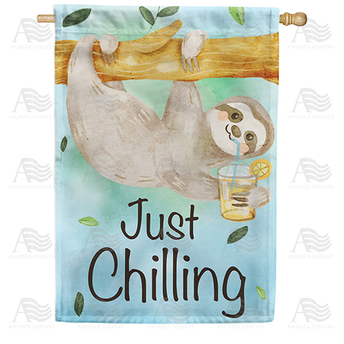 Just Chilling Sloth Double Sided House Flag