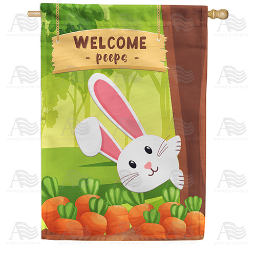 Welcome Peeps Double Sided House Flag