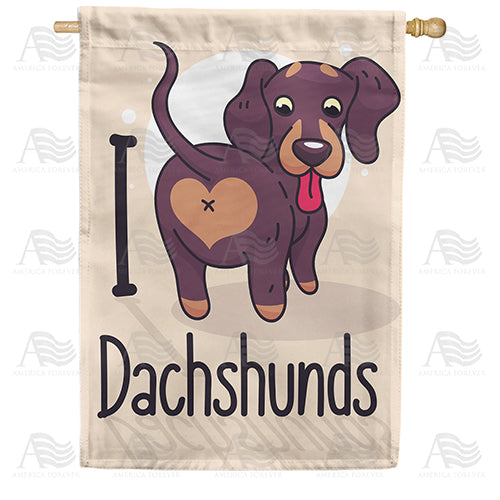 Dachshund Lover Double Sided House Flag