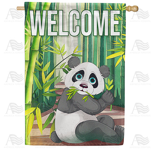 Bamboo Loving Panda Double Sided House Flag